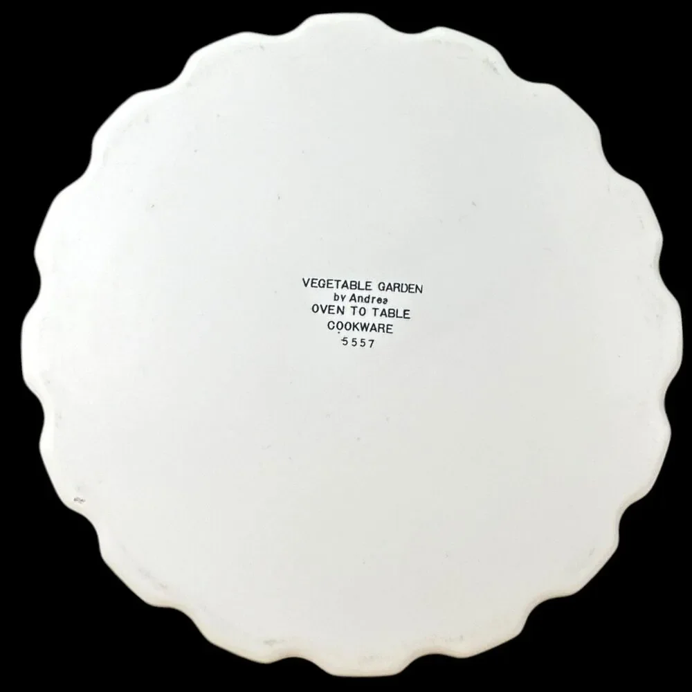 Vegetable Garden by Andrea - Round Casserole Pie Quiche Pan Dish 9.5”‎ X 3.75”